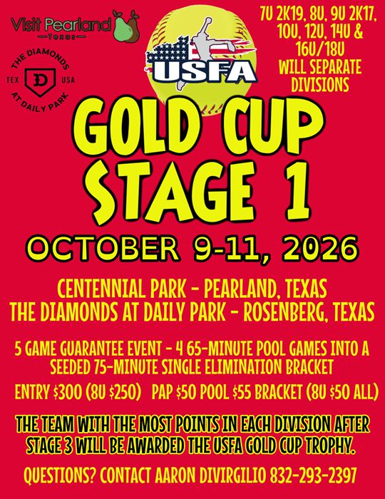 USFA GOLD CUP STAGE 1 flyer