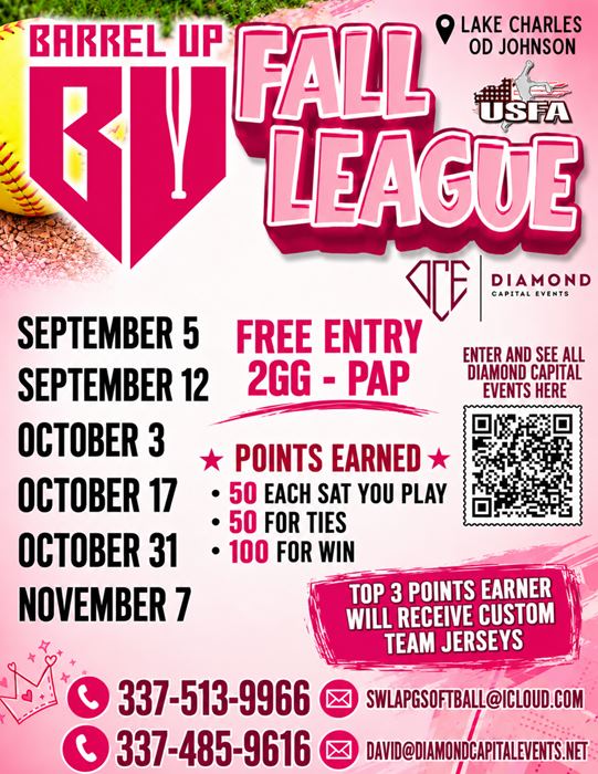 Barrel Up Fall League Week 6 flyer