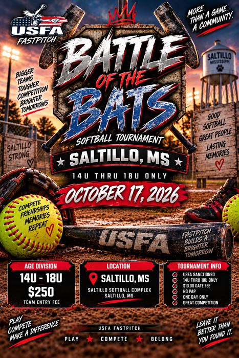 BATTLE OF THE BATS - SALTILLO - 14U-18U flyer